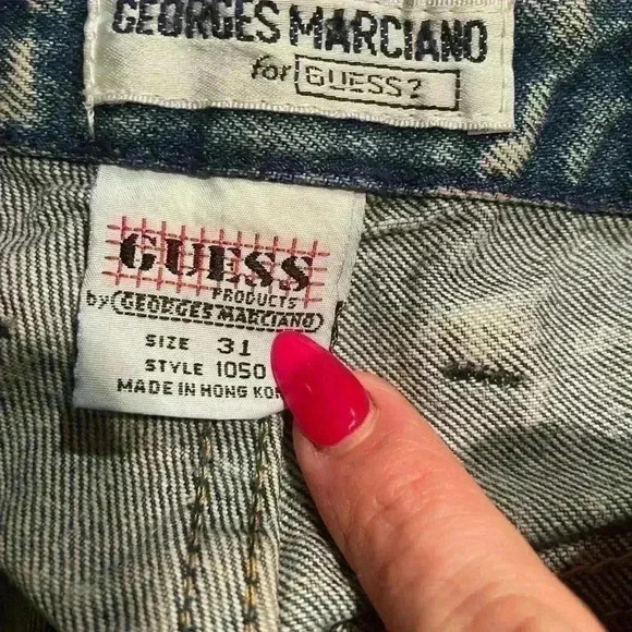 Vintage Guess Jeans By Georges Marciano Stonewashed Denim High Rise Size 27/28. - Picture 10 of 16